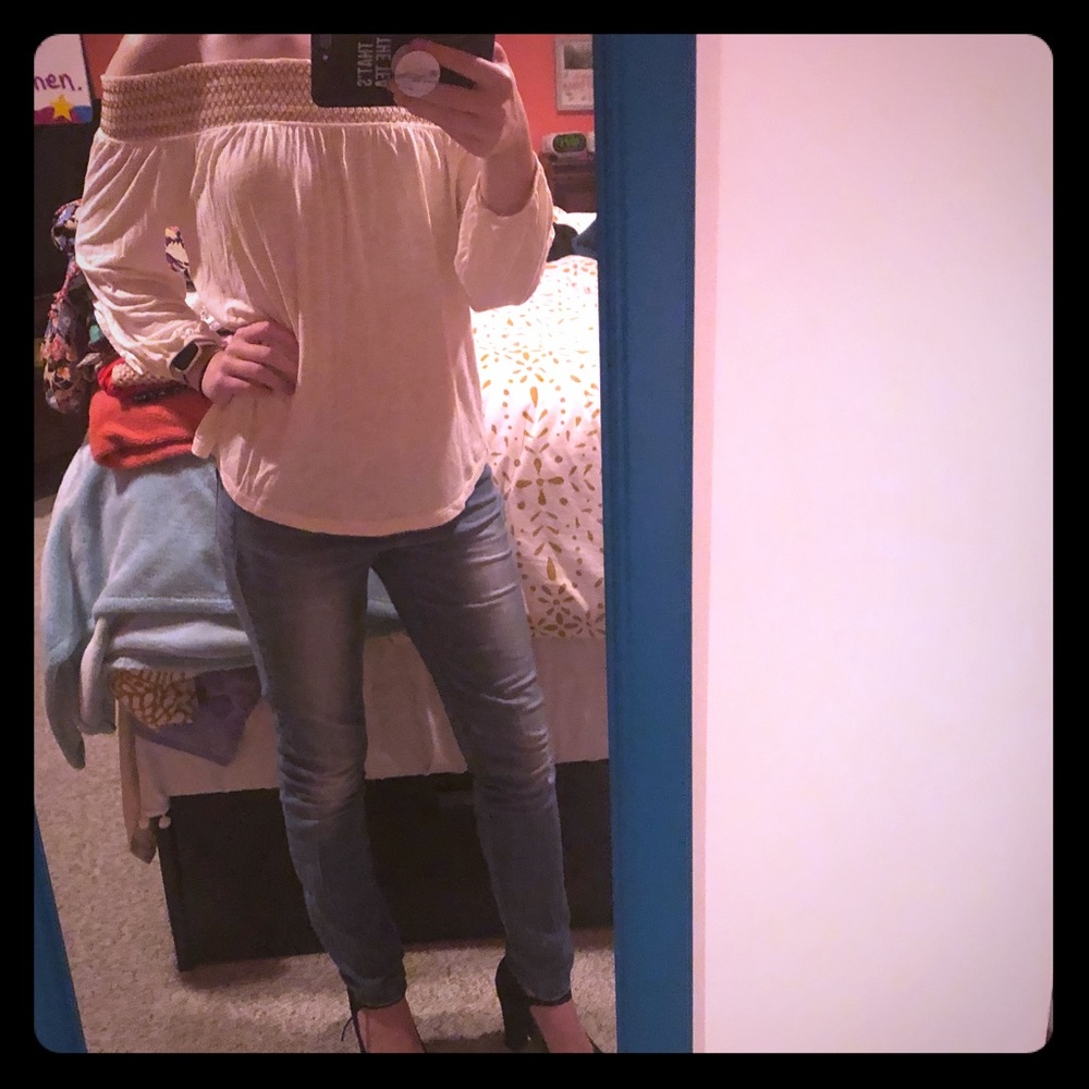Ivory off the shoulder top